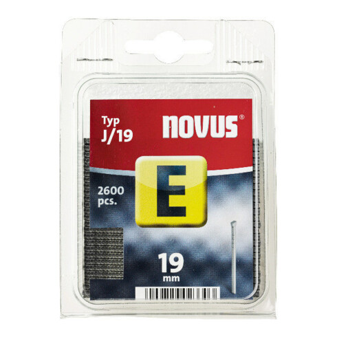 NOVUS Agrafe E type J 19 mm VE de 2600 pièces