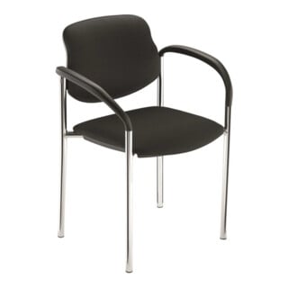 Nowy Styl Chaise visiteur STYL 4L avec accoudoirs chrome anthracite