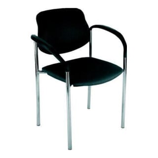 Nowy Styl Chaise visiteur STYL 4L avec accoudoirs chrome bleu