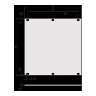 nVent Plaque frontale 30807485 Aluminium 2,5 mm anodisé naturel
