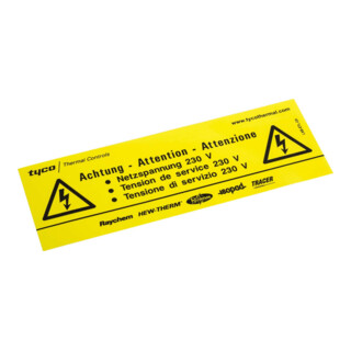 nVent Thermal Étiquettes de marquage - Chauffage électrique - LAB-ETL-DE/FR/IT