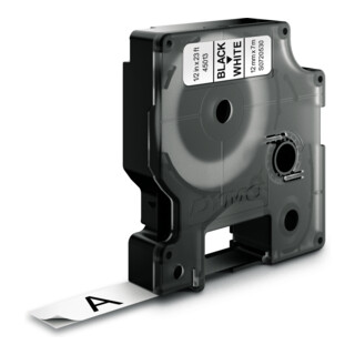 NWL D1 Ruban d'étiquettes 12 mm/7 m noir sur blanc 45013