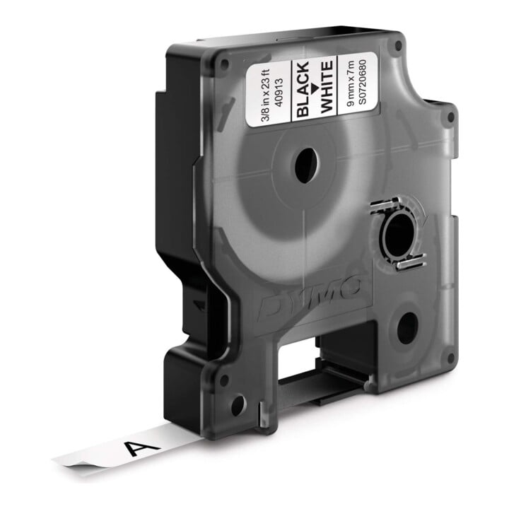 NWL D1 Schriftband 9mm/7m schwarz auf weiß 40913