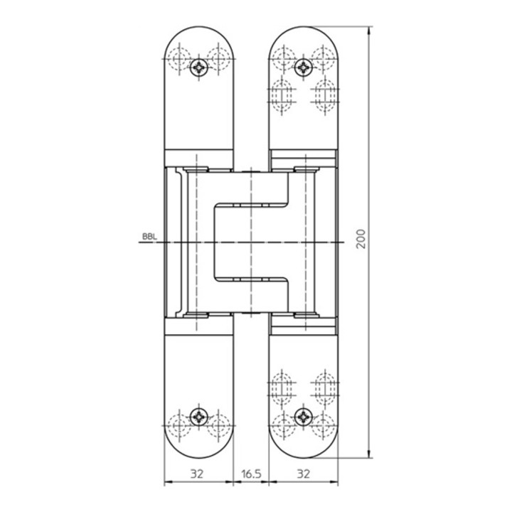 Objektband Tectus® TE 540 3D STA Edelstahl-Look 120kg DIN L/R stu.Tür