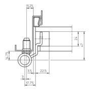 Objektband VARIANT VN 3747/160 Compact VA ma geb.160kg 24mm DIN L/R-5