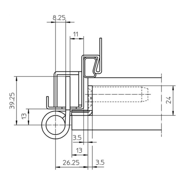 Objektband VARIANT VN 7939/160 VA ma geb.160kg 22,5mm DIN L/R gef.Tür