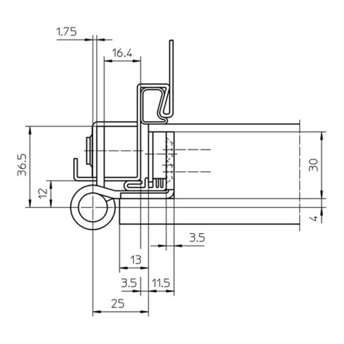 Objektband VARIANT VN 8939/100 FD STA m.vern.100kg 20mm DIN L gef.Tür m.FD