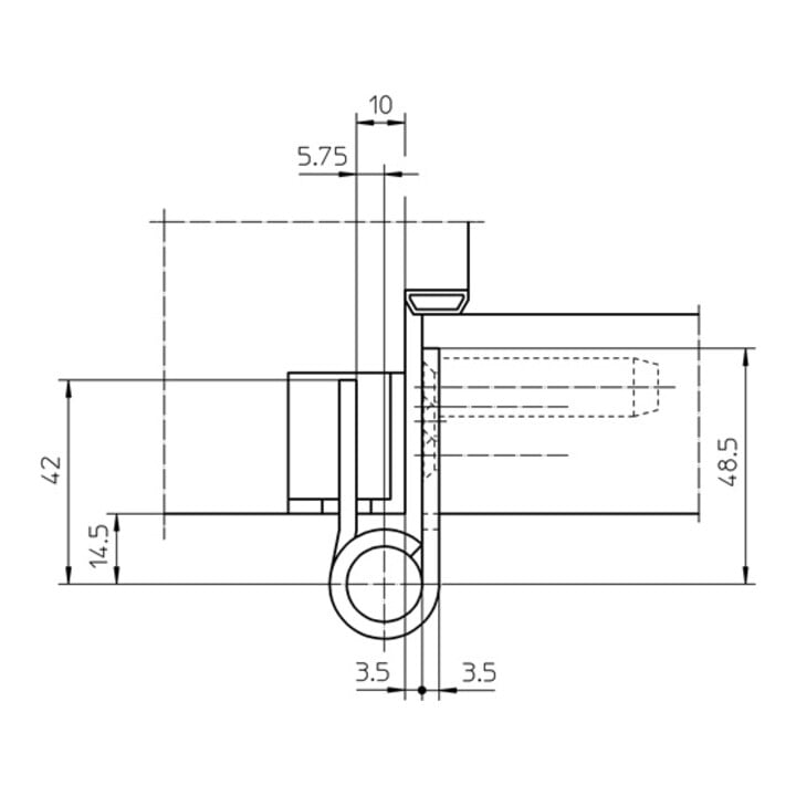 Objektband VARIANT VX 7729/160 VA ma geb.200kg 22,5mm DIN L/R