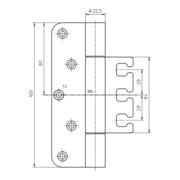Objektband VARIANT VX 7729/160 VA ma geb.200kg 22,5mm DIN L/R-5