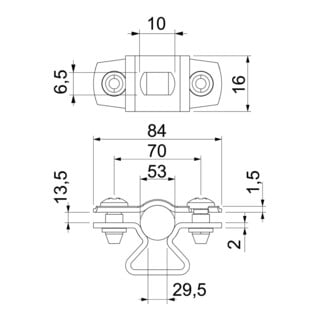 OBO Bettermann Abstandschelle ASL 733 44-53mm ALU Langloch