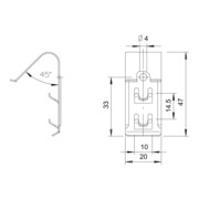 OBO Bettermann Attache de couvercle universelle VA, 1.4310 DKU A2-4