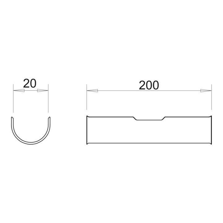 OBO Bettermann Bac long bandé zingué 2058 LW 20 200 mm