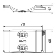 OBO Bettermann Bac universel de contre-moulure combiné pour double bac 2058UW 70 LGR-3