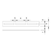 OBO Bettermann Bande perforée en acier 3 m, barres en faisceau de 30 m OSS 30x3 FT-3