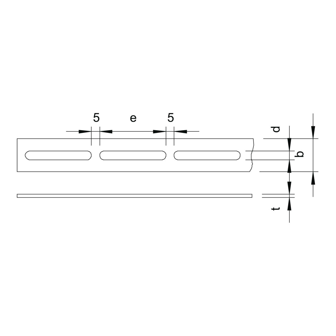OBO Bettermann Bande perforée en acier 3 m, barres en faisceau de 30 m OSS 30x3 FT