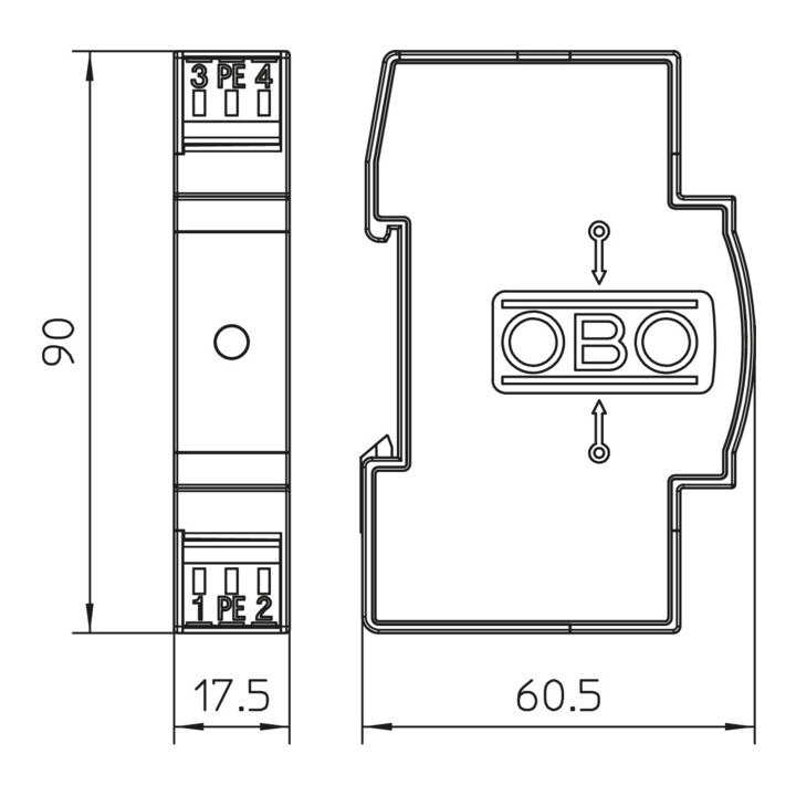OBO Bettermann Barrière de foudre Vertr 230V AC VF230-AC/DC