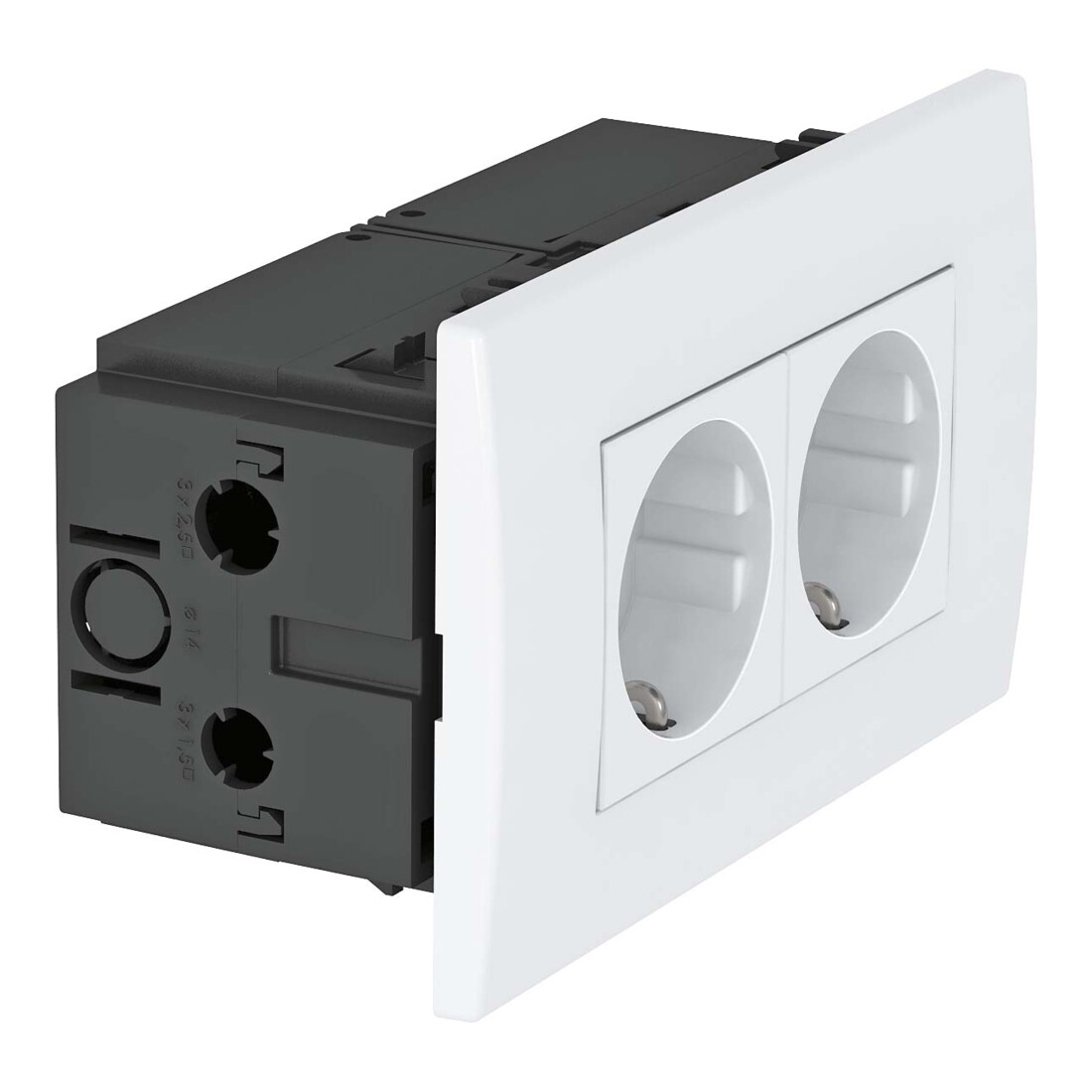 OBO Bettermann Bloc prise 2x 84×140×59 rws SDE-RW D0RW2
