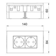 OBO Bettermann Bloc prise 2x 84×140×59 rws SDE-RW D0RW2-3