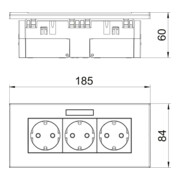 OBO Bettermann Bloc prise 3x 84×185×59 mm rouge SDE-RW D0RT3B-3