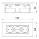 OBO Bettermann Bloc prise 3x 84×185×59 mm rws SDE-RW D0RW3