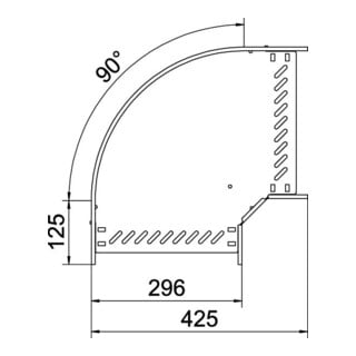 OBO Bettermann Bogen 90 Grad 60 x 300 mm bandverzinkt RB 630 FS