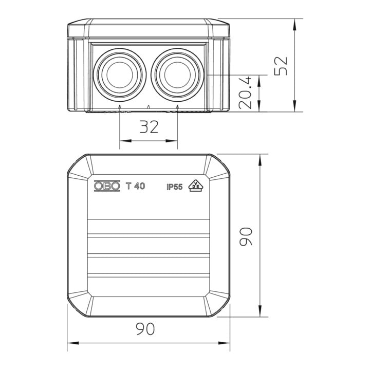 OBO Bettermann Boîte de dérivation pour câble Vertr T 40