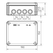 OBO Bettermann Boîte de dérivation pour câbles Vertr T 160-4