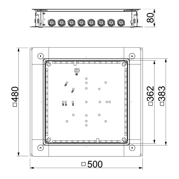 OBO Bettermann Boîte de tirage et de dérivation UZD350-4 R 500x480x80