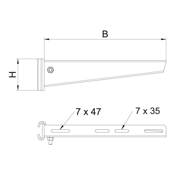 OBO Bettermann Bras de support pour IS 8-Stiel AS 30 31 FT