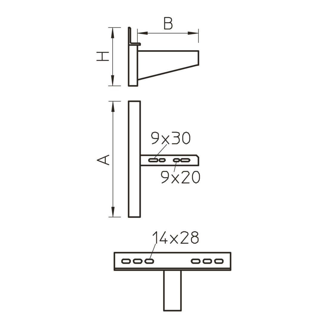 OBO Bettermann Bras mural B210 mm AWSS 21 FT