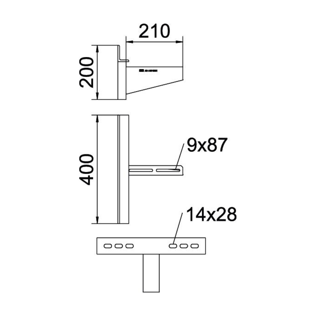 OBO Bettermann Bras mural B210 mm AWSS 21 FT