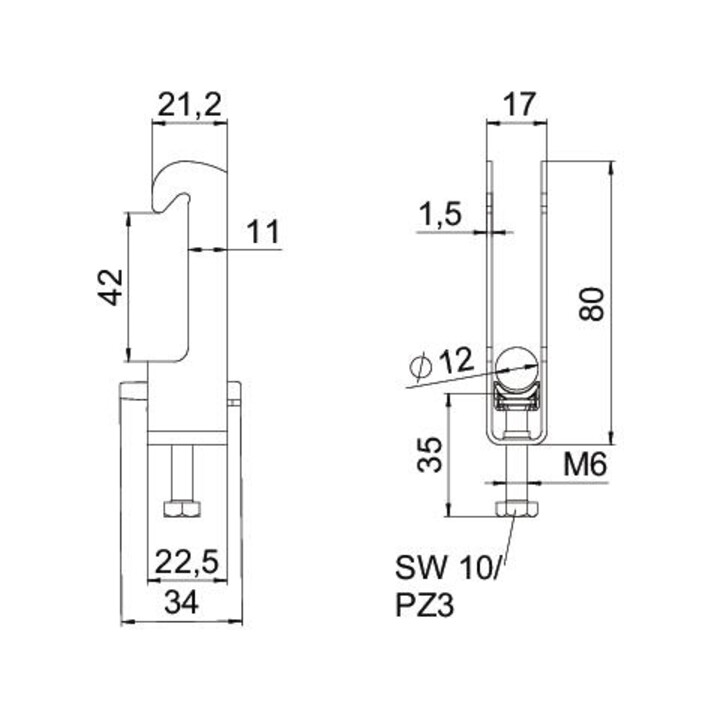 OBO Bettermann Bügelschelle 08-12mm BS-W1-K-12 FT