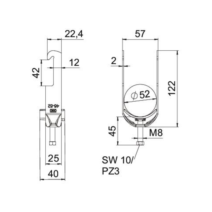 OBO Bettermann Bügelschelle 46-52mm BS-W1-K-52 FT