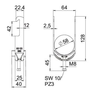 OBO Bettermann Bügelschelle 52-58mm BS-W1-K-58 FT