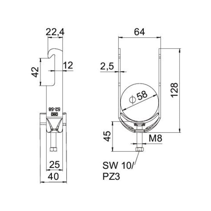 OBO Bettermann Bügelschelle 52-58mm BS-W1-K-58 FT