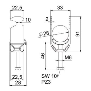 OBO Bettermann Bügelschelle BS-H2-M-28 2-28mm