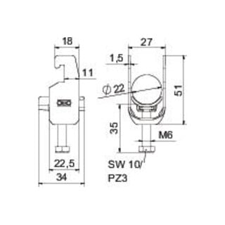 OBO Bettermann Bügelschelle BS-U1-K-22 16-22mm