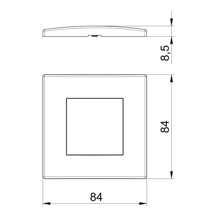 OBO Bettermann Cadre de recouvrement simple 84 × 84 mm rws AR45-F1 RW