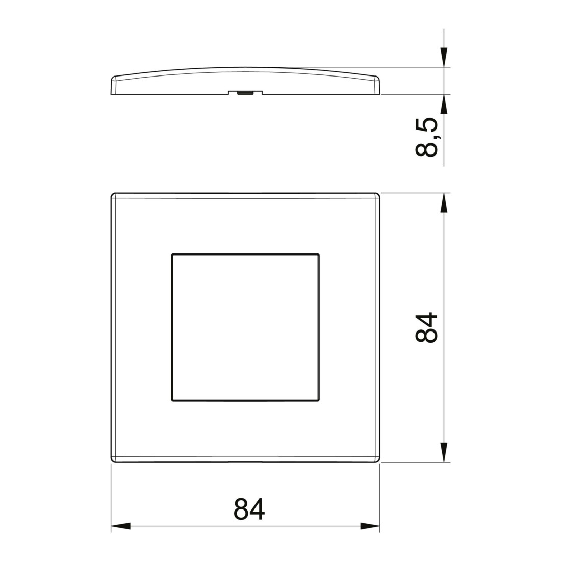 OBO Bettermann Cadre de recouvrement simple 84 × 84 mm rws AR45-F1 RW