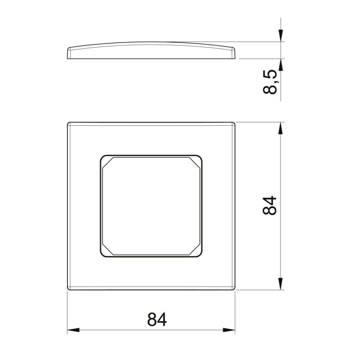 OBO Bettermann Cadre de recouvrement simple 84×84 mm rws AR50-F1 RW