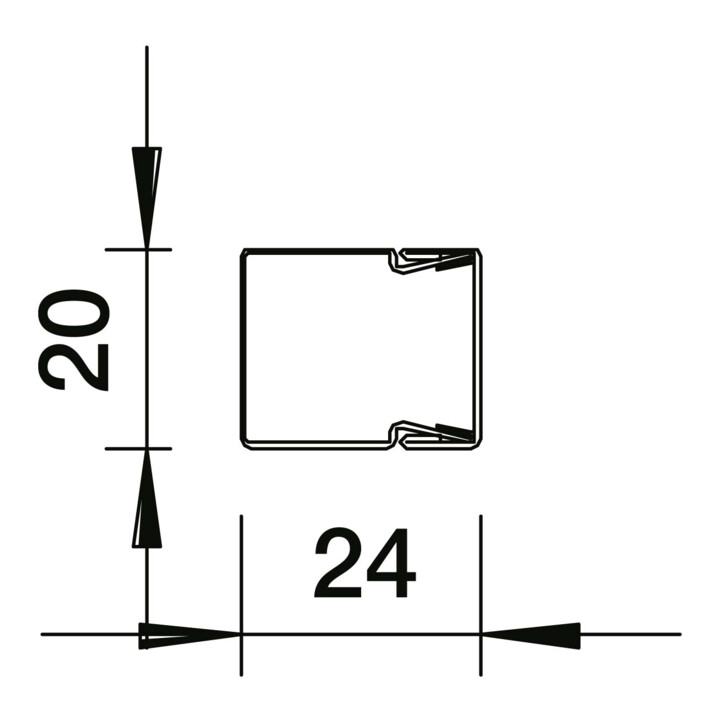 OBO Bettermann Canal de guidage de câbles 2 m 20×20 mm LKM20020FS