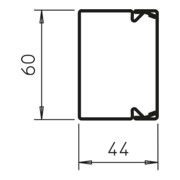 OBO Bettermann Canal de guidage de câbles 2 m 40×60 mm LKM40060RW-4