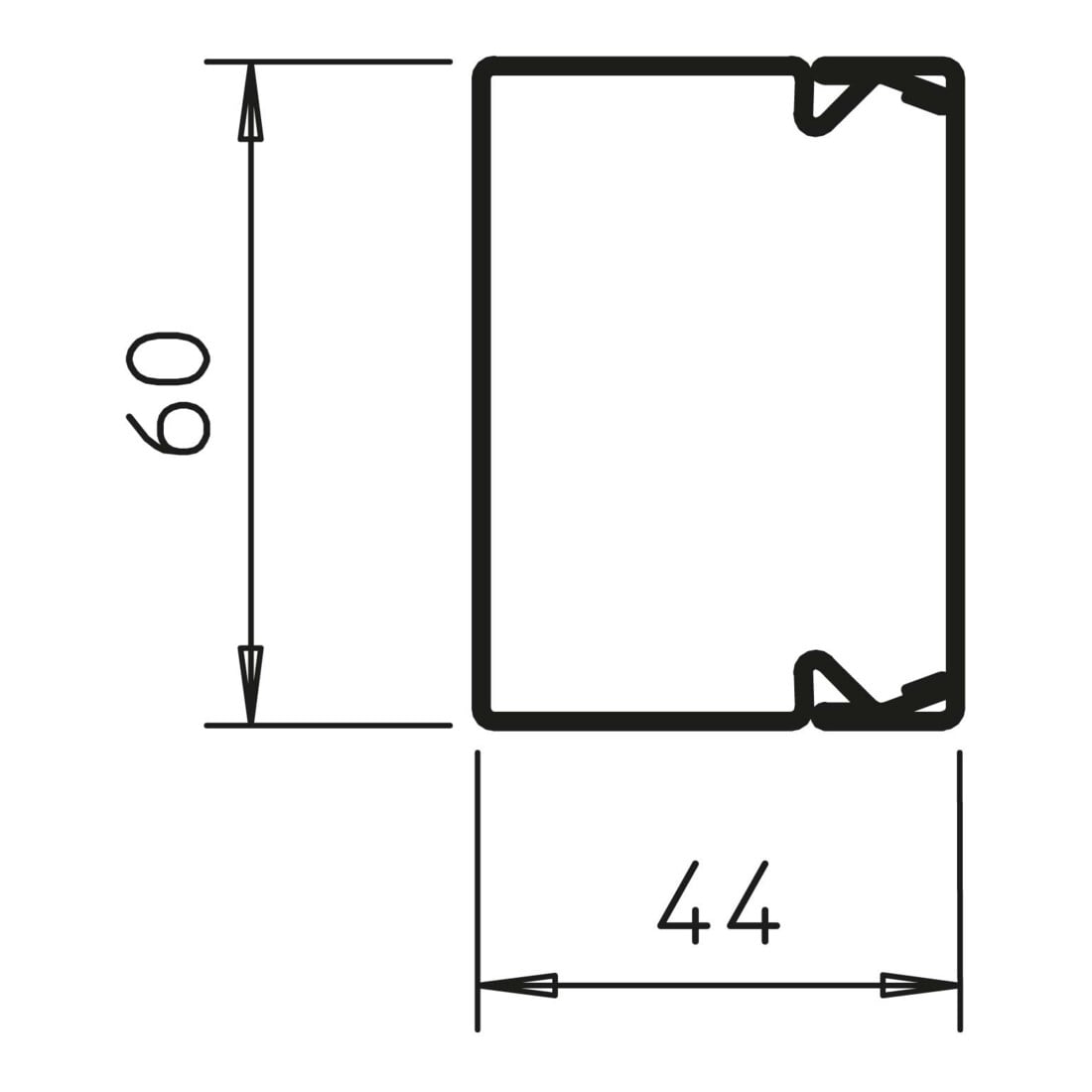OBO Bettermann Canal de guidage de câbles 2 m 40×60 mm LKM40060RW