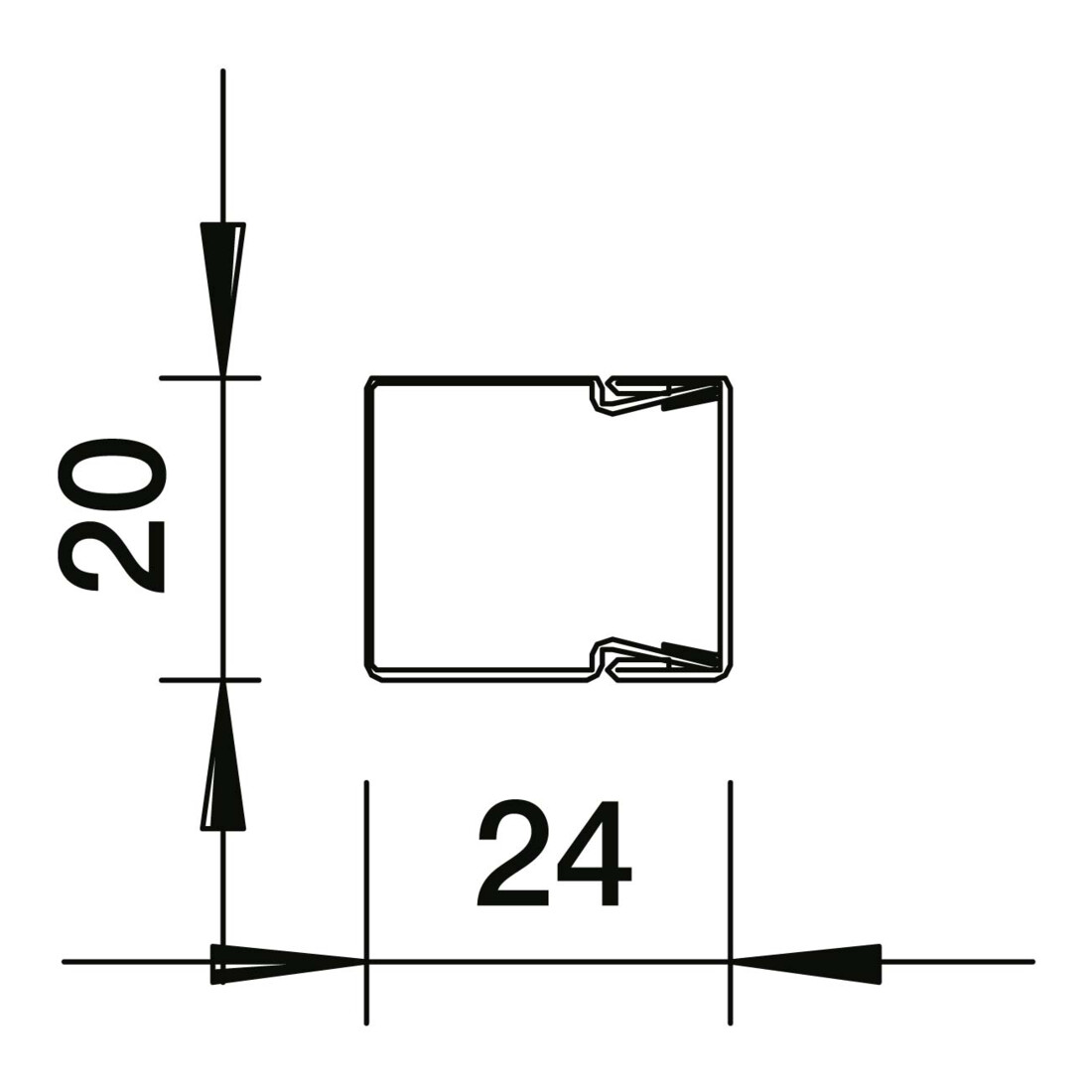 OBO Bettermann Canal de guidage de câbles 2m 20×20mm LKM20020RW