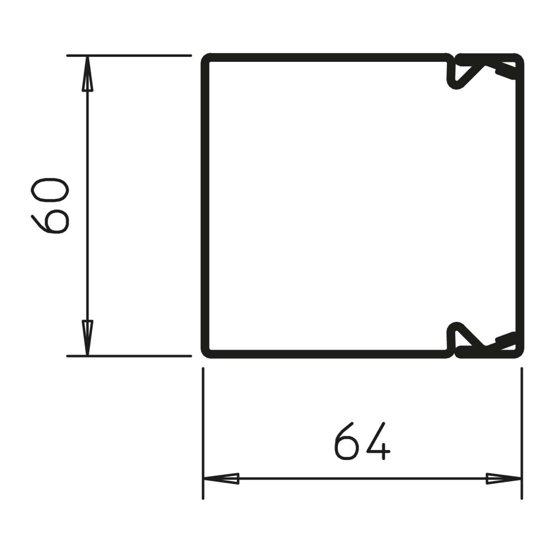 OBO Bettermann Canal de guidage de câbles 2m 60×60mm LKM60060FS