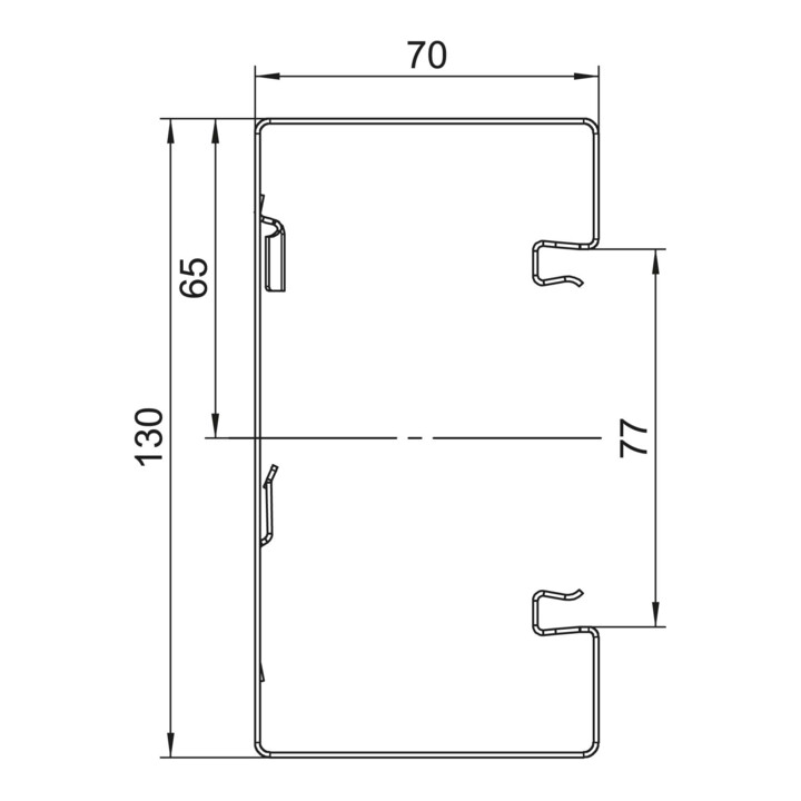 OBO Bettermann Canal d'encastrement d'appareils symétrique GS-S70130RW sans OT