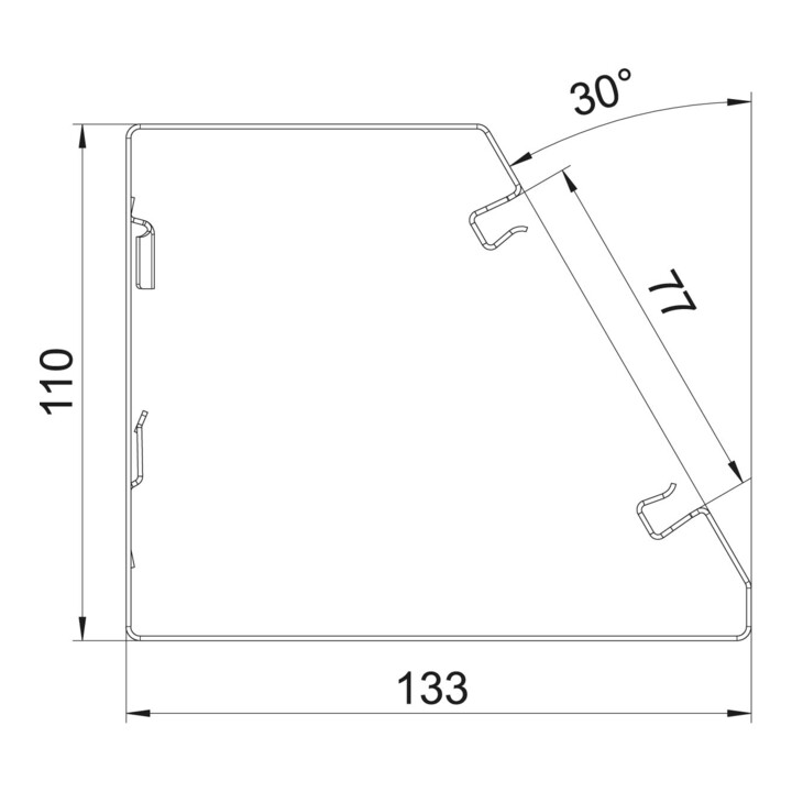 OBO Bettermann Canal d’encastrement pour appareils 133 × 110 × 2000 GEK-SA133110RW