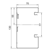 OBO Bettermann Canal d'encastrement pour appareils o. OT 70×130×2000, acier galvanisé GS-A70130RW-4