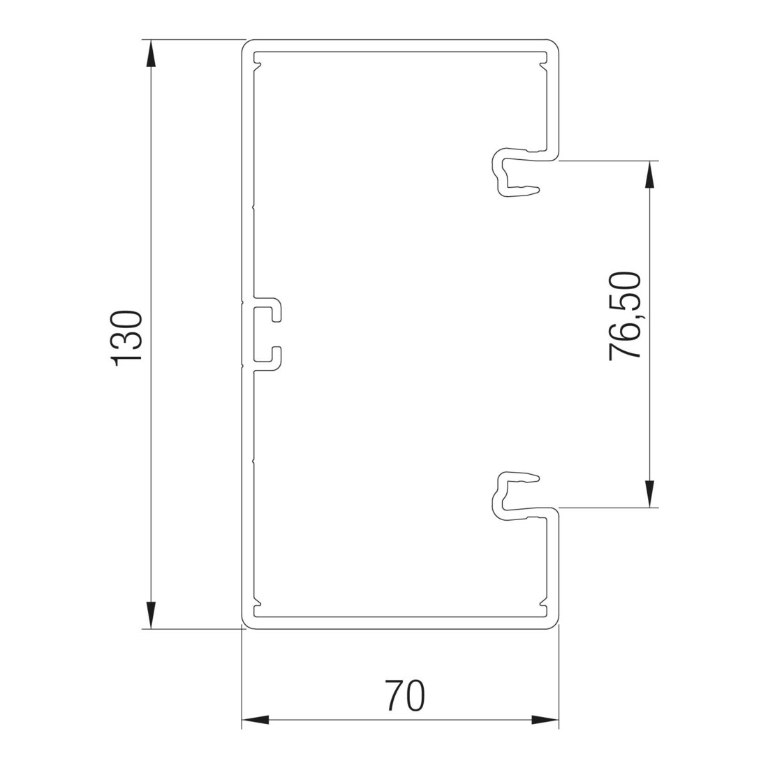 OBO Bettermann Canal d'installation d'appareils sans OT avec perforation au fond GK-70130RW