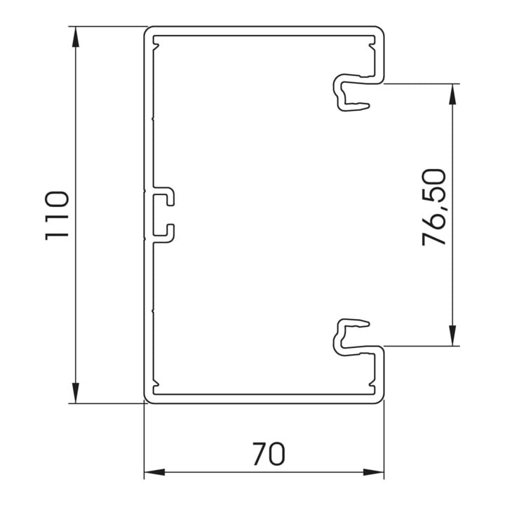 OBO Bettermann Canal d'installation d'appareils Vertr sans OT avec perforation au fond GK-70110RW